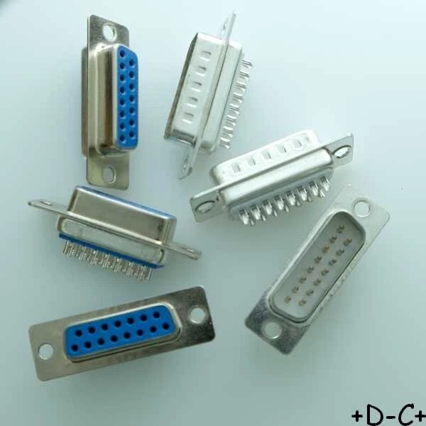 2 Connecteurs SUB-D 15 Broches Femelles Droit FR CANNON - Neufs, Pour Câblage électronique Ou Informatique