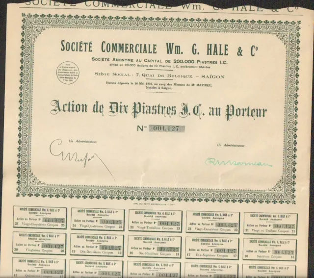 Société Commerciale Wm. G. HALE & Cie (INDOCHINE) (U)
