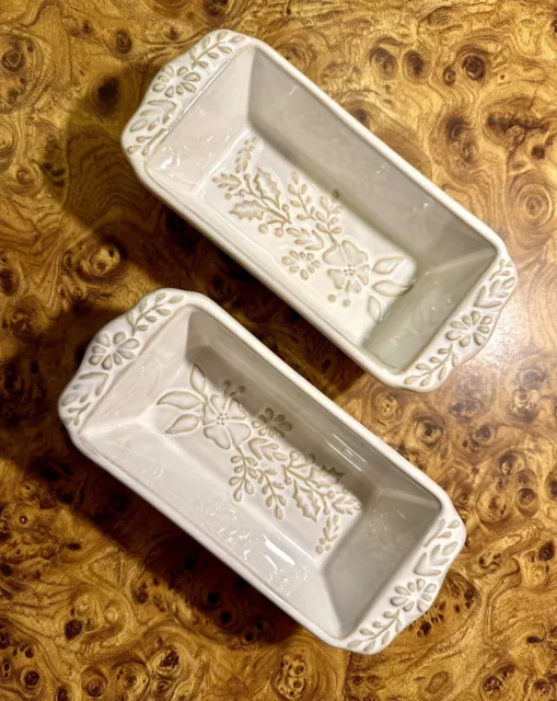 Holidays By Ciroa Mini Loaf Pan Baking Dish Stoneware Set Of 2