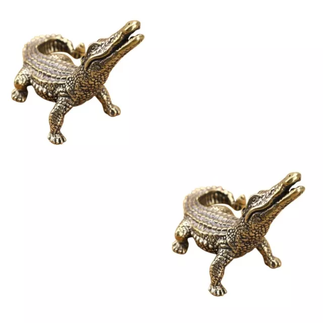 2 Pc Ornament Simulation Animal Realistic Alligator Ornaments