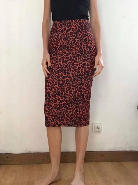 Jupe Crayon Zara Noire En Dentelle Guipure - Taille S - Occasion En Bon état