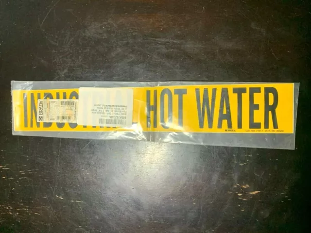 Brady 7161-1 Self-Sticking Vinyl Pipe Marker, B-946, "Industrial Hot Water"