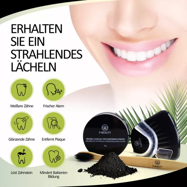 Zahnaufhellung Set Bleichsystem weiße Zähne Teeth Whitening mit Aktivkohle 3