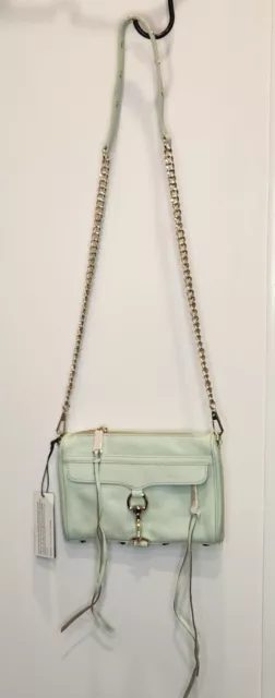 Rebecca Minkoff Mini Mac Crossbody Bag Aloe Green NWT $195 MSRP Handbag