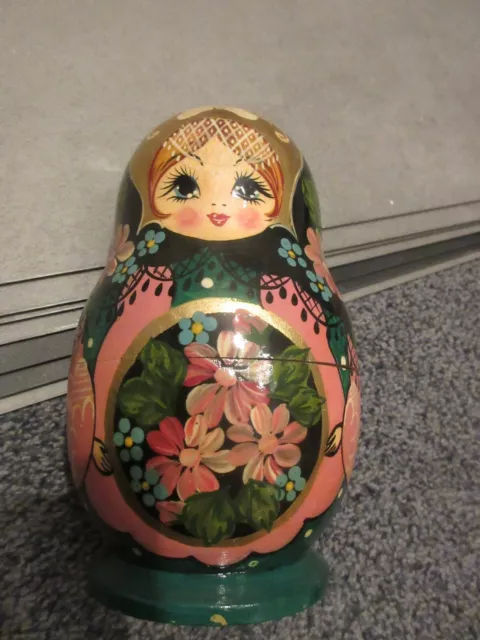 5er Matrjoschka grün Babuschka 15cm Original aus Russland mitgebracht Dekoration