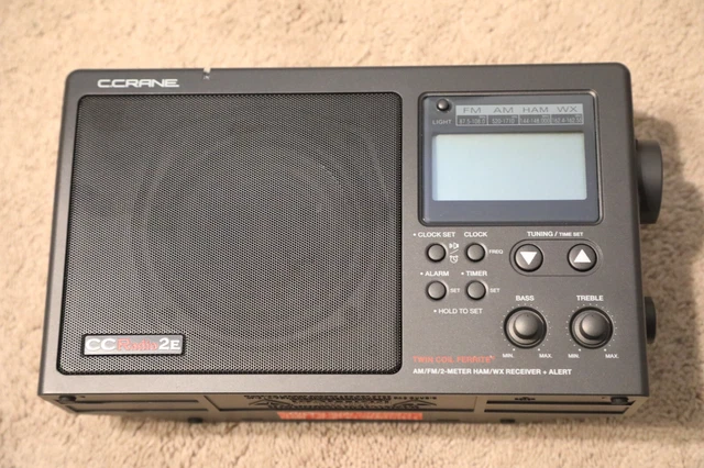 C Crane CCRadio-2E Enhanced AM FM Weather and 2-Meter Ham Band (Titanium) CC2TE by