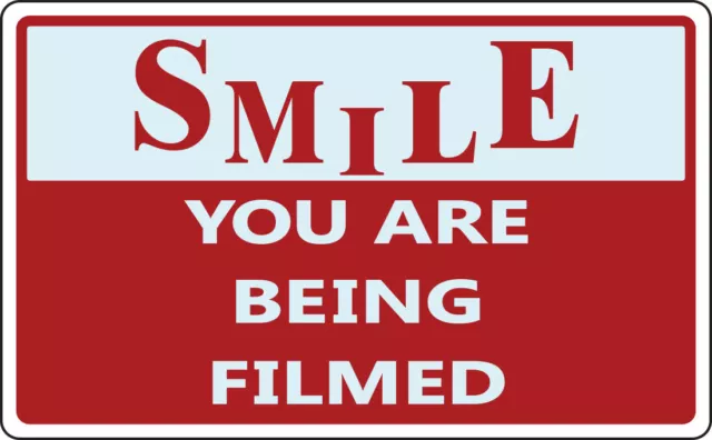 New Smile You're On Camera Red Business Security Sign Cctv Video Surveillance