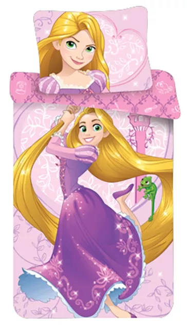 Disney Rapunzel Kinder Wende Bettwäsche Prinzessin rosa 140x200cm 100% Baumwolle