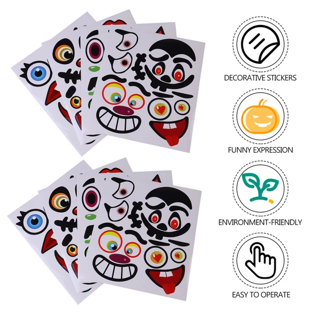 8 Pcs Pumpkin Sticker Halloween Party