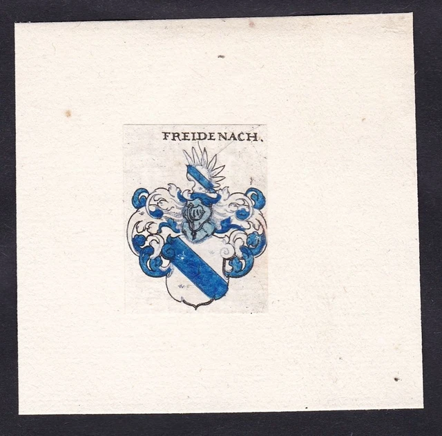 Freidenach Escudo Abrigo De Arms Heráldica Grabado 17. Jh