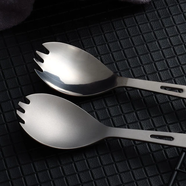 de cuisine en titane pur Pique-nique extérieur Longue poignée Cuillère 12