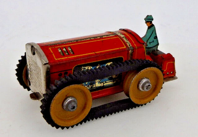 Tracteur Militaire Miniature GESCHA PENNY TOYS Avec Conducteur, Mécanique, Vintage, Fabriqué En Allemagne