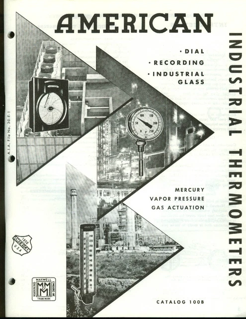 Manning Maxwell & Moore American Industrial Thermometers catalog 1961