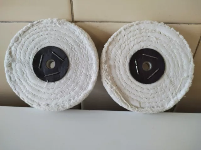 2 X Bolpol Stitched Cotton Buffing Wheel Polishing Mop 4 Inch 1 Section C100/1