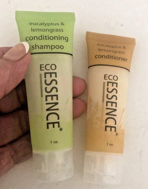 Lote 2 Acondicionador De Eucalipto Hierba De Limón Tamaño Ecológico 1 Oz Tamaño De Viaje + Champú