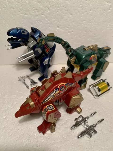 Vtg Robo Dino Stego Bot GUN cannon Tek Toys stegosaurus chrome