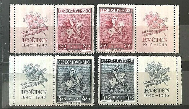 Tschechoslowakei 1946, Mi. Nr. 490, 491 -  2x Zf, postfrisch
