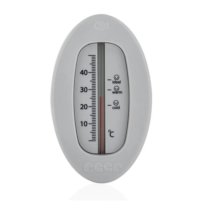 reer Badethermometer Oval Bade Thermometer Badewasser Temperaturmesser Grau