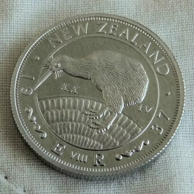 EDWARD VIII 1937 NEW ZEALAND ALUMINIUM PROOF PATTERN FLORIN MILLED - mintage 18
