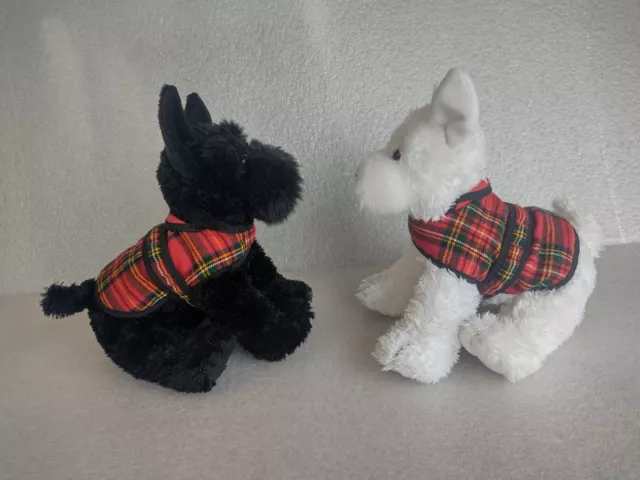 Pair of Keel Toys Scottie Dogs with Tartan Coats - Collectable Terriers 2