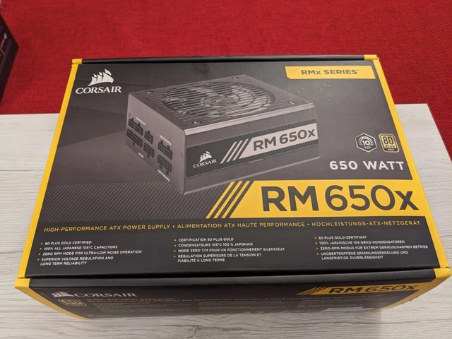Corsair RM650x Alimentatore Modulare PC 80 Plus Gold 650 Watt, GARANZIA 10 ANNI
