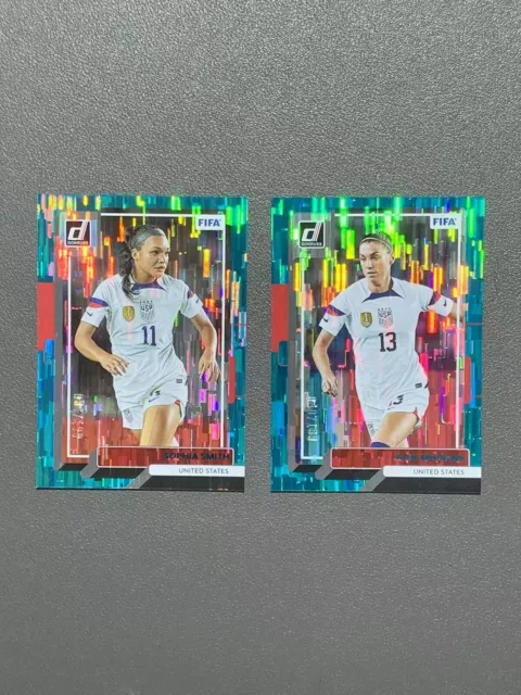 2022 Donruss Soccer Alex Morgan Sophia Smith Aqua Teal Foil /199 USA!