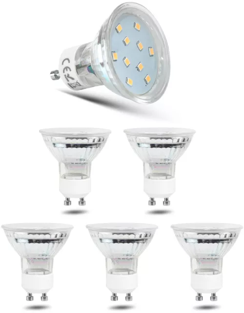 5x GU10 LED Leuchtmittel 3Watt 230Volt Glas 120° Lampe Leuchte Einbauleuchte