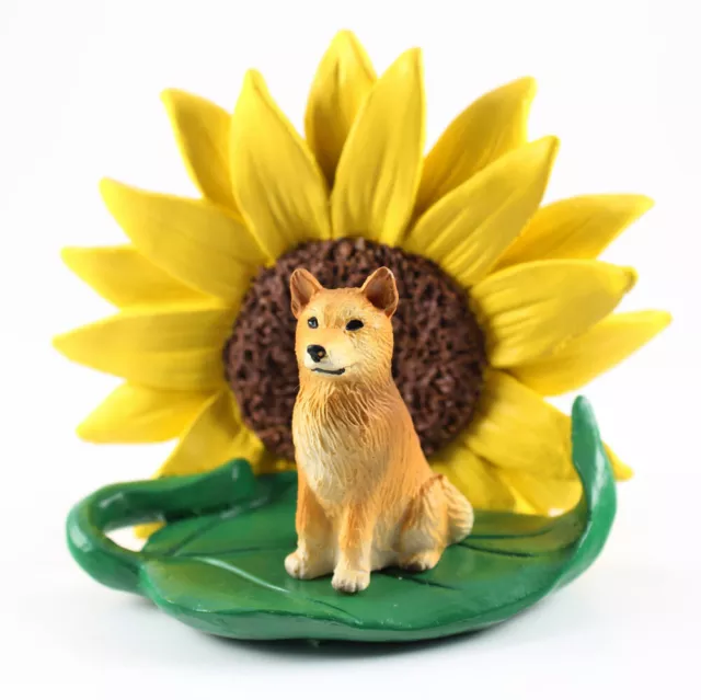Finnish Spitz Sunflower Figurine