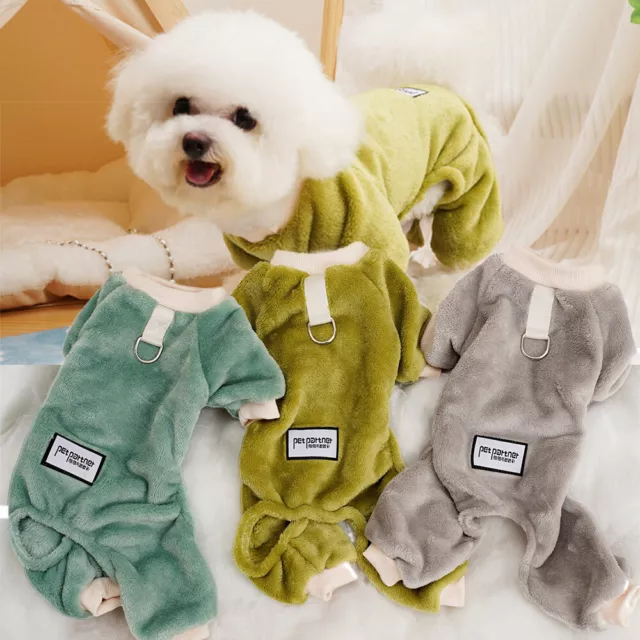 Pyjama Chaud Pour Chien Combinaison Épaisse En Peluche Pour Chiot Vêtements F 2