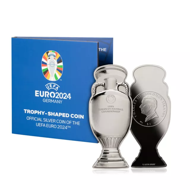 UEFA EURO 2024 Silver Trophy Coin Football Tournament Commemorative