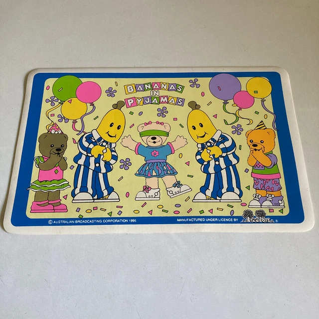 VINTAGE BANANAS IN Pyjamas Placemat 1996 ABC Licensed Bananas Bears Balloons 29.95 PicClick AU