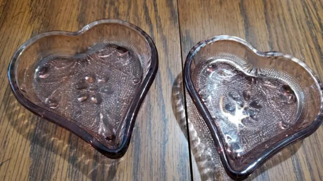 Vintage Indiana Glass  Amethyst Heart Dish w