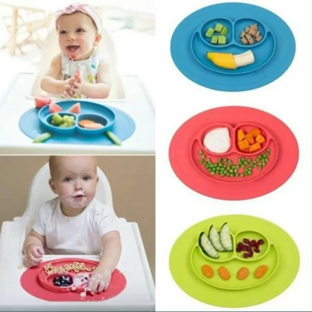 Safe Baby Silicone Bowl Baby Plate Placemat Kid Feeding Mat child Food Tray UK
