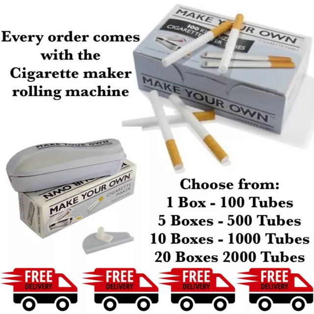 Make Your Own Kingsize Rizla Empty Cigarette Filter Tubes WITH ROLLING MACHINE
