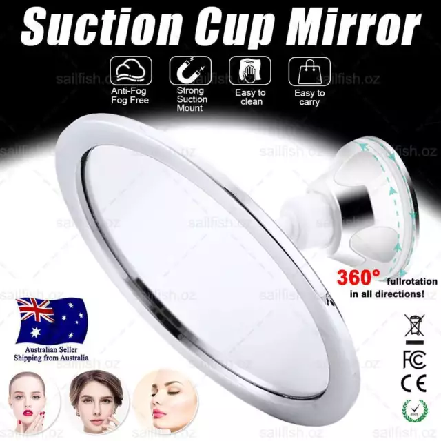 Anti Fog Makeup Mirror 360 Rotating Shower Shave Mirrors With Holder Suction Cup