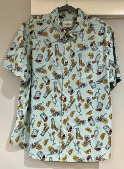 Goodfellow & Co Men's XXL Northrop Shirt margarita Print Size 2XL Short Sleeve