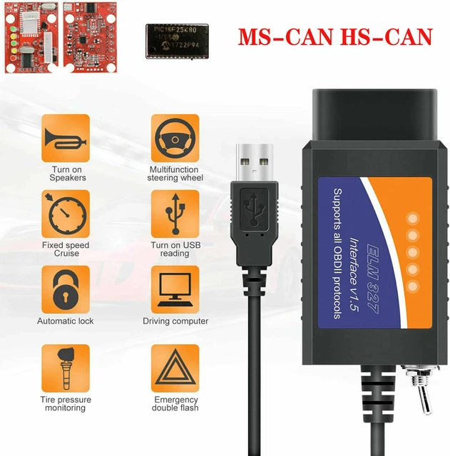 FOR FORD FORSCAN OBD2 Code Reader ELM327 V1.5 USB Modified Scanner Tool