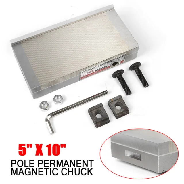 5”x10” Rectangular Permanent Magnetic Chuck High Precision Fits Grinding Machine