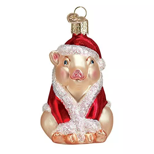 Old World Christmas Ham Glass Ornament FREE BOX 12130 New