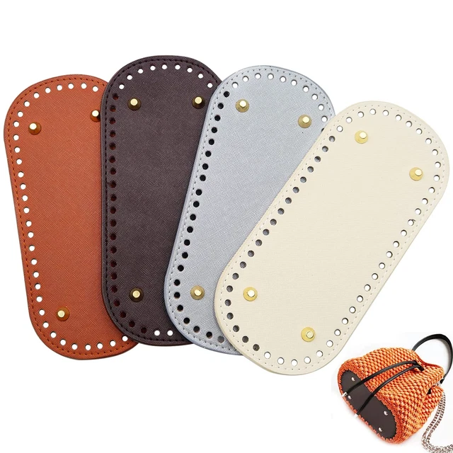Set 4 Fondi Per Borse Uncinetto Ovale 22x10cm - Base Pelle PU Con Fori Per Maglieria - Foto 7