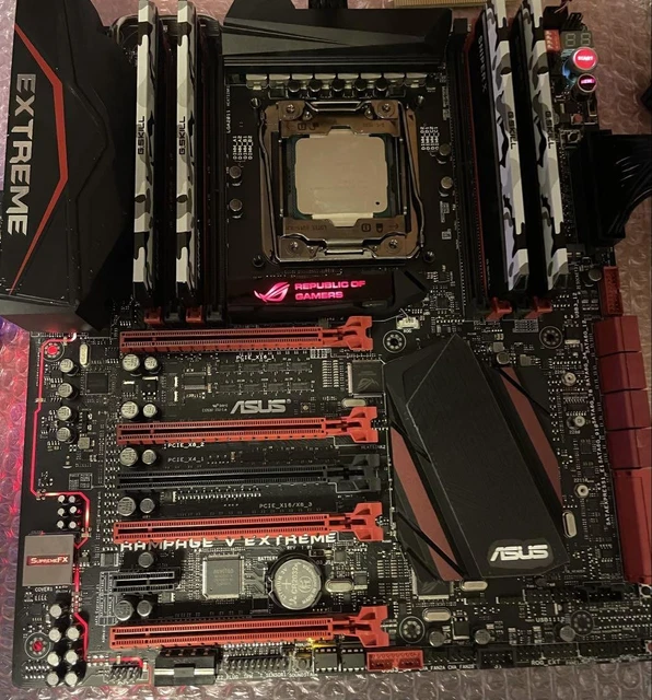 ASUS ROG RAMPAGE V Extreme X99 Motherboard Xéon E5-2680 v3 32GB DDR4 ...