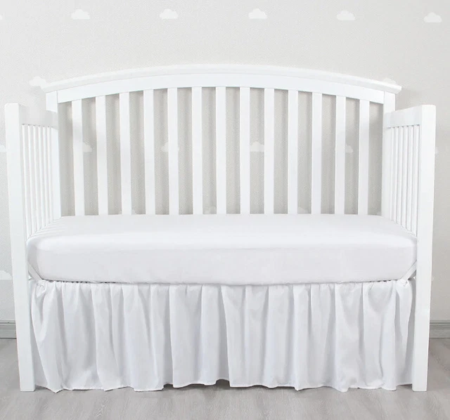 Baby Standard Crib Skirt Four Fabric Sides Elastic Bedding Dust Ruffle 52"x28"