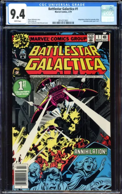 1979 BATTLESTAR GALACTICA #1 CGC 9.4 WHITE Marvel Comics KEY TV Adaptation