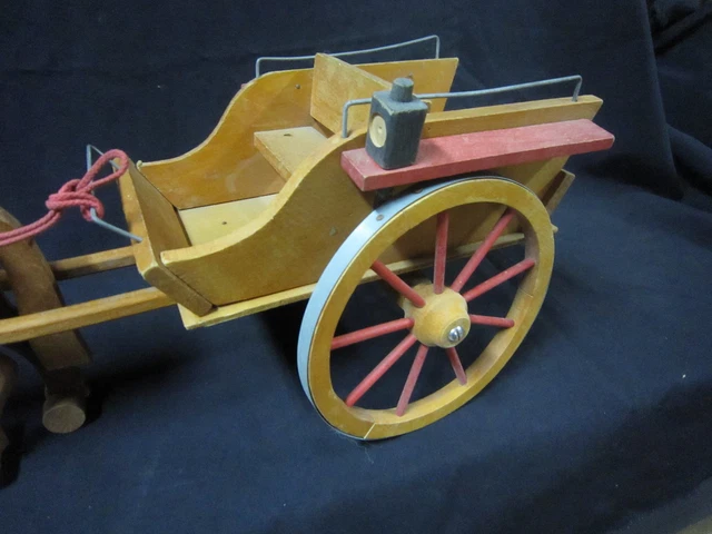 AD083 ATTELAGE CHARETTE CHEVAL DEJOU JARDINIERE Ref 6061 ANCIEN JOUET BOIS 68 CM EUR 209,99 - FR