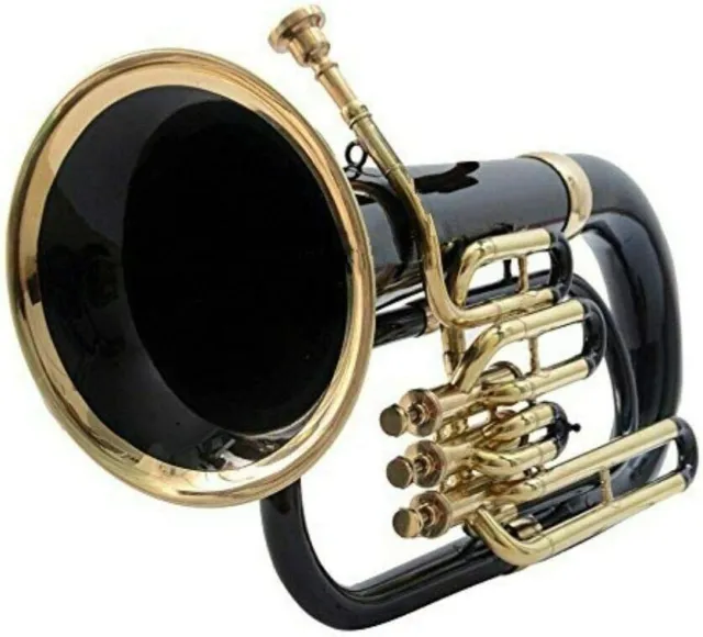 Euphonium 3 Valve Brass Made Bb Pitch with Hard Case & Mouthpiece Black Colour