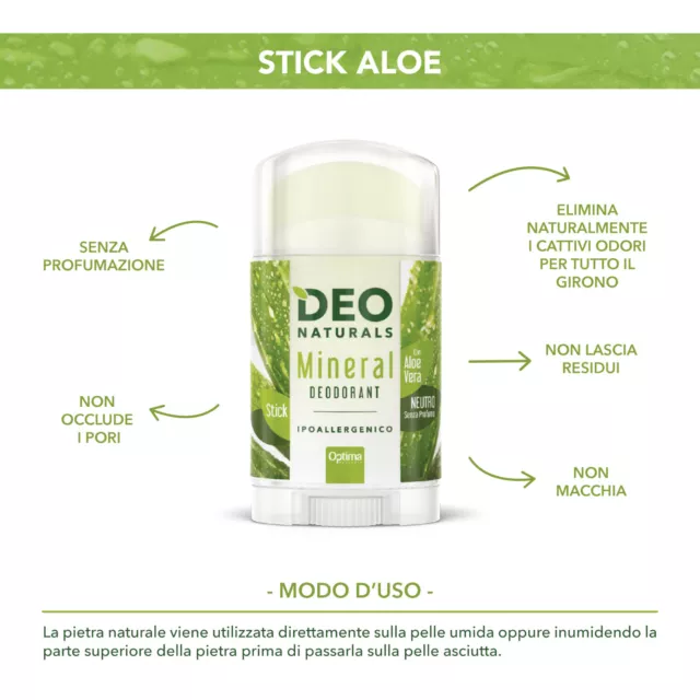 Desodorante Deo Naturals Palillo Aloe Vera 100G Alumbre de Roca OPTIMA NATURALS 2