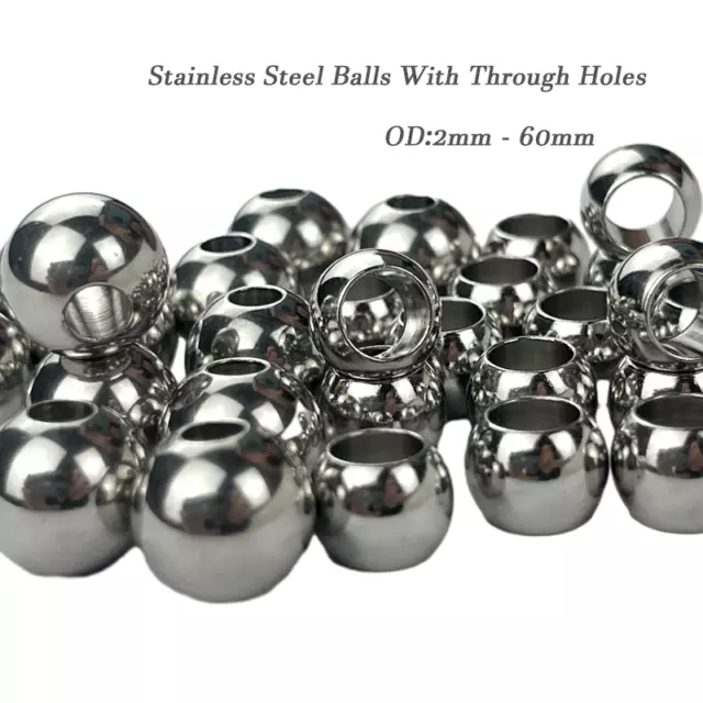Stainless Steel Balls  With Through Holes Solid Steel Ball Outer Dia:2mm - 60mm