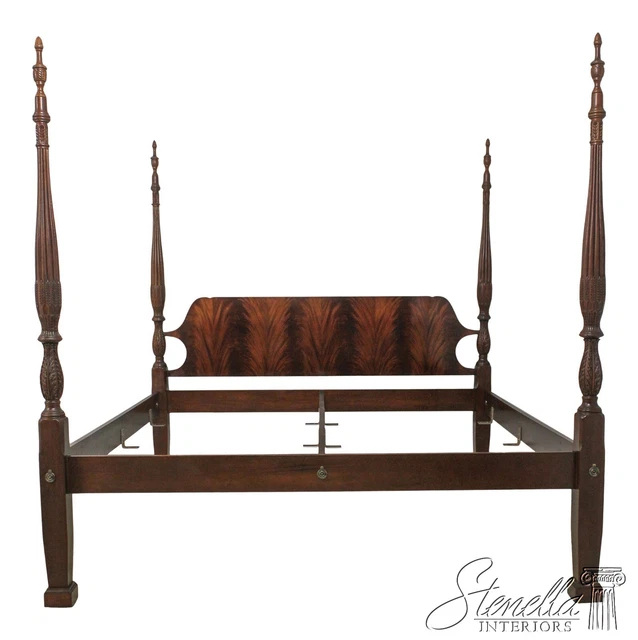 59861EC: CRAFTIQUE King Size Figural Mahogany Poster Bed 59861EC: CRAFTIQUE King Size Figural Mahogany Poster Bed