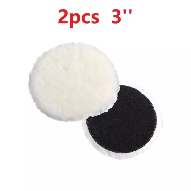 2PC 3inch Wool Polishing Pad Buffing Universal For Bosch Makita Stanley Polisher