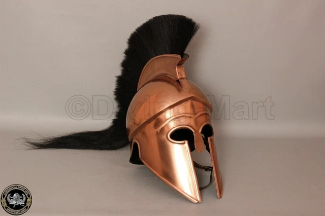 Medieval Greek CORINTHIAN Helmet With Black Plume Spartan Replica Antique Movie